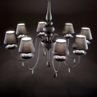 Ideal Lux Blanche SP6 Suspension Chandelier with 6 Lights for