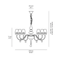 Ideal Lux Blanche SP6 Lampadario da Sospensione a 6 Luci da