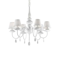 Ideal Lux Blanche SP6 Suspension Chandelier with 6 Lights for