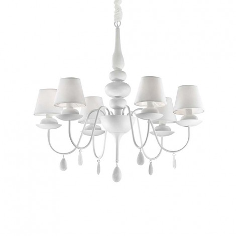 Ideal Lux Blanche SP6 Suspension Chandelier with 6 Lights for