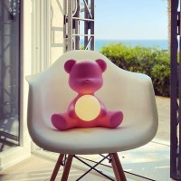Qeeboo Teddy Girl Lampada Orsetto LED da Tavolo Ricaricabile By