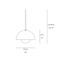 &Tradition Flowerpot VP1 Metal Suspension Lamp for Indoors By