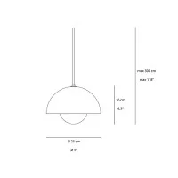 &Tradition Flowerpot VP1 Metal Suspension Lamp for Indoors By