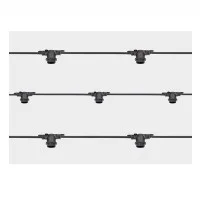 Lampo Black String Light 11 Lamp holder E27 12.5 meter IP65