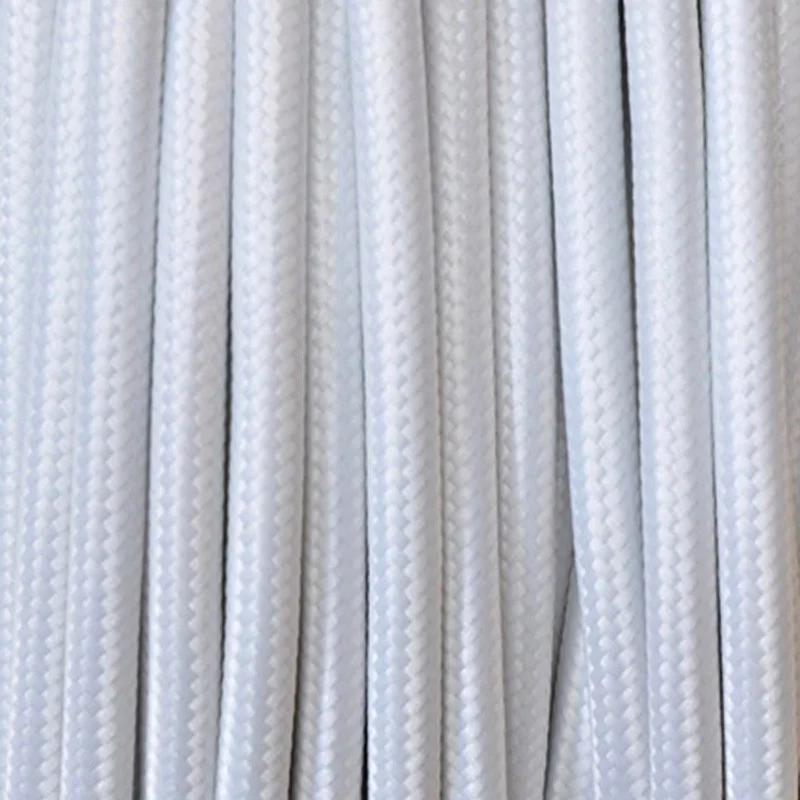 Electrical Round Cable 2X o 3X 50 meters in Fabric White Electrical Round Cable 2X o 3X 50 meters in Fabric White
