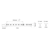Lampo Strip LED RGBW 5050 60led/m 24V 19.2W/mt Reel 5 Meters