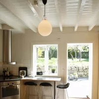 Louis Poulsen Moser Suspension Lamp in White Glass By Anu Moser