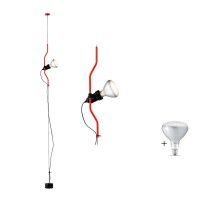 Flos Parentesi Lampada Sospensione Rosso LAMPADINA LED INCLUSA