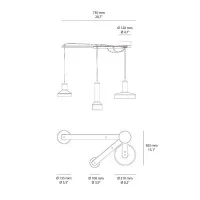 Artemide Stablight 3 Colors Adjustable Suspension Lamp with LED