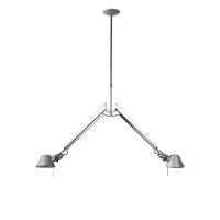 Artemide Tolomeo Suspension Two Arms Aluminum Color By Michele