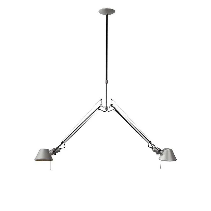 Artemide Tolomeo Sospensione Due Bracci Colore Alluminio By