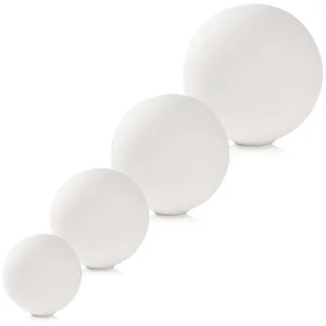 Artemide Dioscuri Spherical Table Lamp In Steel And White Blown
