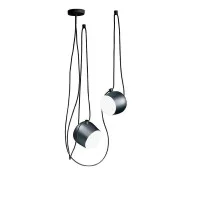 Flos AIM x 2 Light Points LED Suspension Pendant Lamp Blue Steel