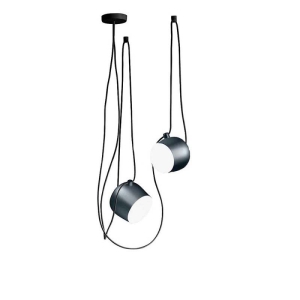Flos AIM x 2 Light Points LED Suspension Pendant Lamp Blue Steel