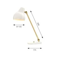 Louis Poulsen VL38 Table Lamp White and Brass By Vilhelm