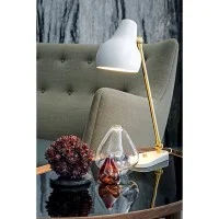 Louis Poulsen VL38 Table Lamp White and Brass By Vilhelm