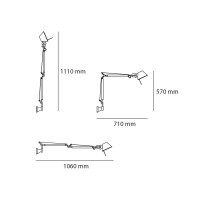 Artemide Tolomeo Mini LED Lampada da Parete By Michele De