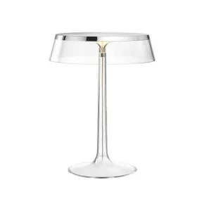 Flos Bon Jour LED Lampada da Tavolo Top Cromo Corona Trasparente