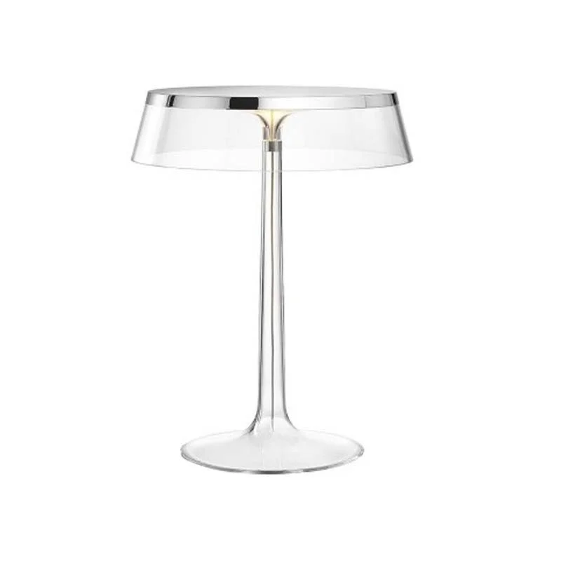 Flos Bon Jour LED Lampada da Tavolo Top Cromo Corona Trasparente