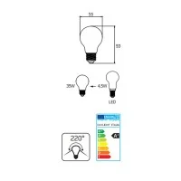 Daylight Italia Lampadina LED E27 12V 24V 4.5W 380lm 3000K
