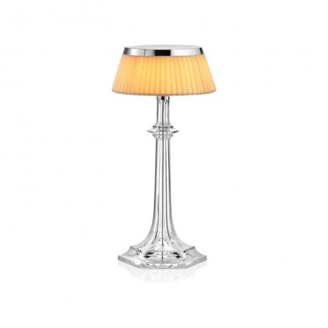 Flos Bon Jour Versailles Small LED Table Lamp Chrome Fabric