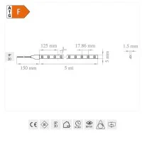 Lampo Strip Striscia LED 2835 5mm 56led/m 24V 5.76W/mt Bobina 5