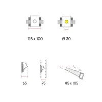 Novantadieci 9010 Faretto Incasso Segnapasso Gesso LED 1W 110lm