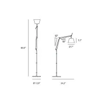 Artemide Tolomeo Basculante Floor LED Lamp with Parchment