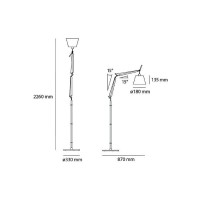 Artemide Tolomeo Basculante Floor LED Lamp with Satin Diffuser