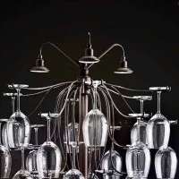 Aldo Bernardi Sauvignon Floor LED Glass Holder Lamp For Indoor