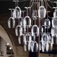 Aldo Bernardi Sauvignon Floor LED Glass Holder Lamp For Indoor