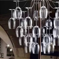 Aldo Bernardi Sauvignon Floor LED Glass Holder Lamp For Indoor
