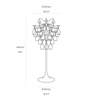 Aldo Bernardi Sauvignon Floor LED Glass Holder Lamp For Indoor