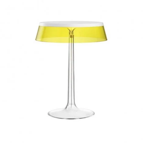 Flos Bon Jour LED Table Lamp White Top and Yellow Crown