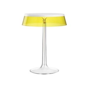 Flos Bon Jour LED Table Lamp White Top and Yellow Crown