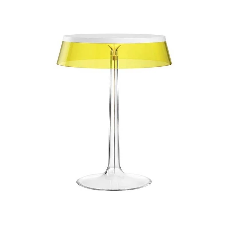 Flos Bon Jour LED Table Lamp White Top and Yellow Crown