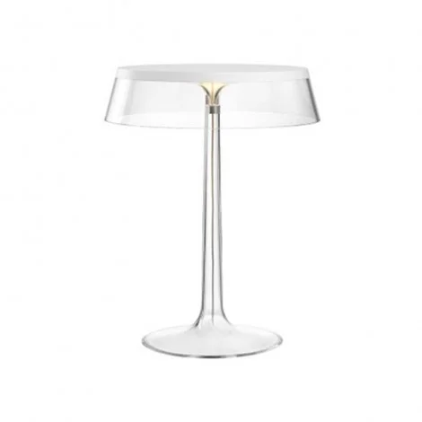 Flos Bon Jour LED Table Lamp White Top and Transparent Crown