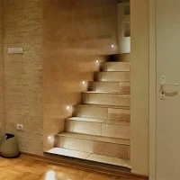 Lampo Segnapasso TRICOLOR a LED 3W con Flangia Nera Tonda a