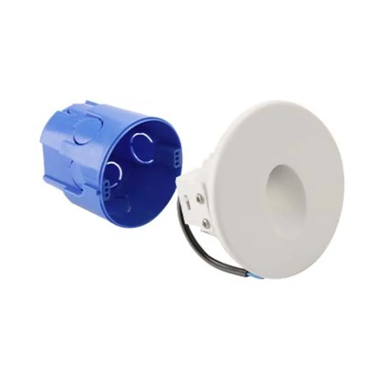 Lampo Segnapasso TRICOLOR a LED 3W con Flangia Bianca Tonda a