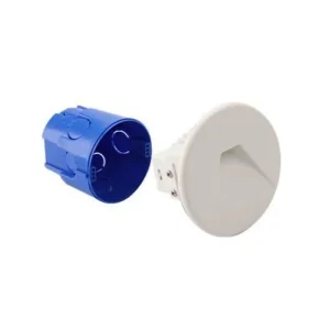 Lampo Segnapasso TRICOLOR a LED 3W con Flangia Bianca Tonda a