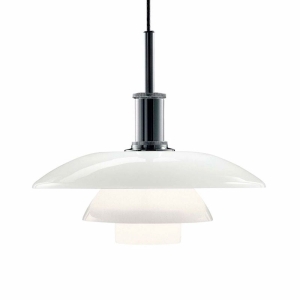 Louis Poulsen PH 4½-4 Glass Pendant Suspension Singol Lamp By