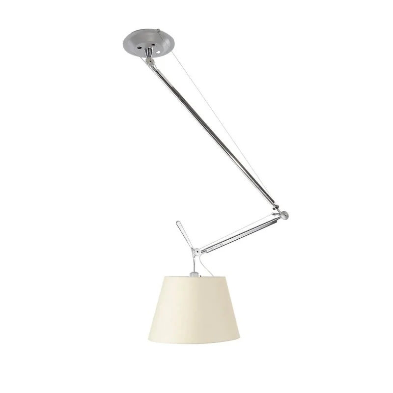 Artemide Tolomeo Off Center LED Suspension Lamp with Parchment Artemide Tolomeo Off Center LED Suspension Lamp with Parchment
