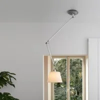 Artemide Tolomeo Off Center Suspension Lamp with Parchment