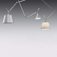 Artemide Tolomeo Off Center Suspension Lamp with Parchment