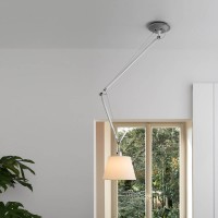 Artemide Tolomeo Off Center Suspension Lamp with Parchment