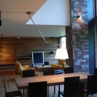 Artemide Tolomeo Off Center Suspension Lamp with Satin Diffuser