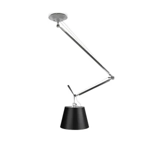 Artemide Tolomeo Off Center Suspension Lamp with Black Diffuser