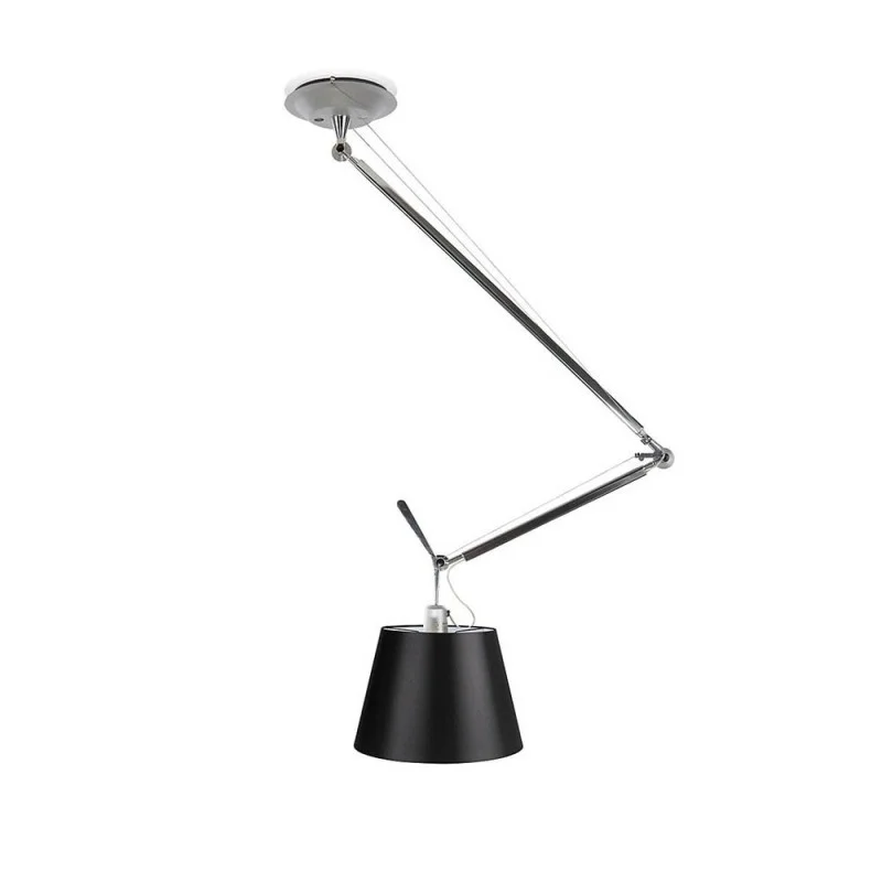 Artemide Tolomeo Off Center Suspension Lamp with Black Diffuser Artemide Tolomeo Off Center Suspension Lamp with Black Diffuser