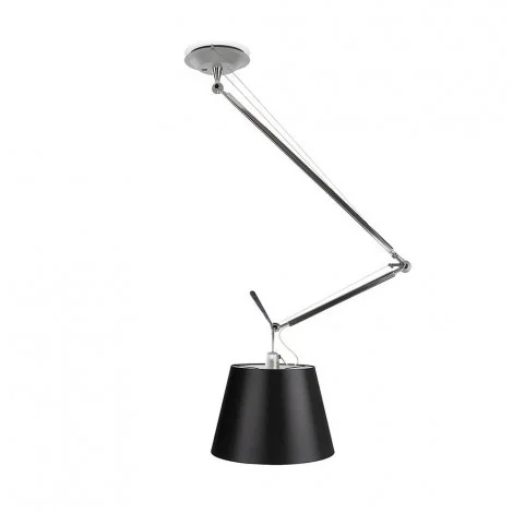 Artemide Tolomeo Off Center Suspension Lamp with Black Diffuser