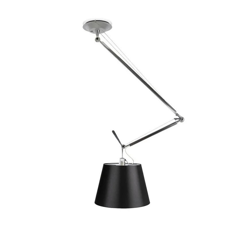 Artemide Tolomeo Off Center Suspension Lamp with Black Diffuser Artemide Tolomeo Off Center Suspension Lamp with Black Diffuser